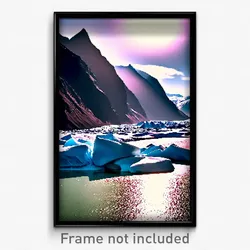 Pixel Art Poster - Rare Glacier (8 Bit Psychedelic Trippy Video Game Print)