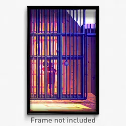 Pixel Art Poster - Webbed Jail (8 Bit Psychedelic Trippy Weird Video Game Print)