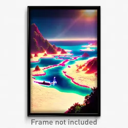 Pixel Art Poster - Vibrating Archipelago (8 Bit Psychedelic Video Game Print)