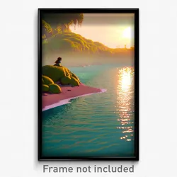 Pixel Art Poster - Mushy Shore (8 Bit Psychedelic Trippy Weird Video Game Print)