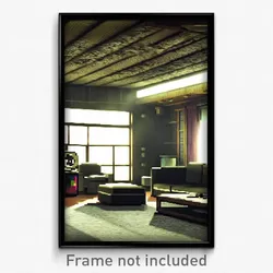 Pixel Art Poster - Dreary Entertainment Room (8 Bit Video Game Print)