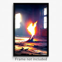 Pixel Art Poster - Abandoned Flame (8 Bit Psychedelic Trippy Video Game Print)