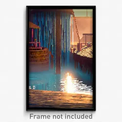 Pixel Art Poster - Acidic Watering Hole (8 Bit Psychedelic Video Game Print)
