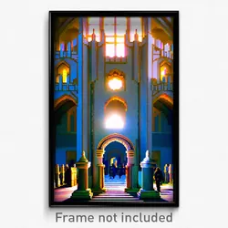 Pixel Art Poster - Spectacular Portcullis (8 Bit Psychedelic Video Game Print)