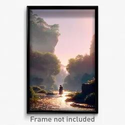 Pixel Art Poster - Natural Metropolis (8 Bit Psychedelic Video Game Print)