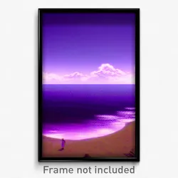 Pixel Art Poster - Violet Seascape (8 Bit Psychedelic Trippy Video Game Print)