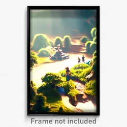 Pixel Art Poster - Miniature Clearing (8 Bit Psychedelic Video Game Print)