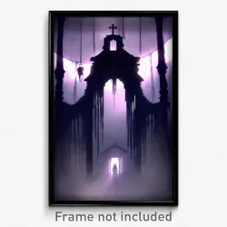 Pixel Art Poster - Creepy Gallows (8 Bit Psychedelic Trippy Video Game Print)