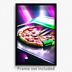 Pixel Art Poster - Slimy Pizza (8 Bit Psychedelic Trippy Weird Video Game Print)