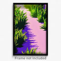 Pixel Art Poster - Dangerous Grass (8 Bit Psychedelic Trippy Video Game Print)