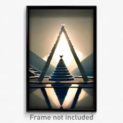 Pixel Art Poster - Oval Pyramid (8 Bit Psychedelic Trippy Video Game Print)