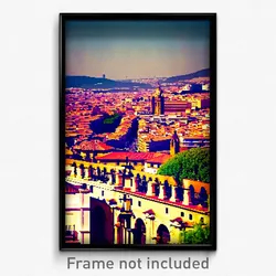 Pixel Art Poster - Major Spanish City (8 Bit Psychedelic Video Game Print)