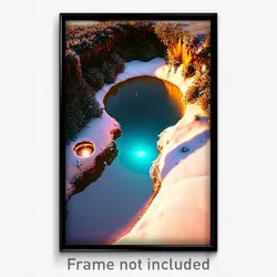 Pixel Art Poster - Frosty Sinkhole (8 Bit Psychedelic Trippy Video Game Print)