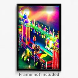 Pixel Art Poster - Fabulous Festival (8 Bit Psychedelic Trippy Video Game Print)