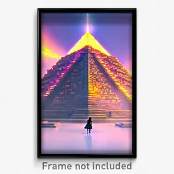 Pixel Art Poster - Extra Large Pyramid (8 Bit Psychedelic Video Game Print)