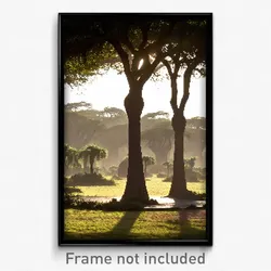 Pixel Art Poster - Pleasant Savannah (8 Bit Psychedelic Trippy Video Game Print)