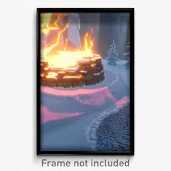 Pixel Art Poster - Frosty Hearth (8 Bit Psychedelic Trippy Video Game Print)