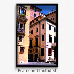 Pixel Art Poster - Quaint Italian Architecture (8 Bit Video Game Print)