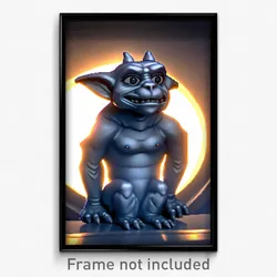 Pixel Art Poster - Clear Gargoyle (8 Bit Psychedelic Trippy Video Game Print)