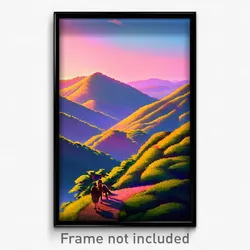 Pixel Art Poster - Incredible Hills (8 Bit Psychedelic Trippy Video Game Print)