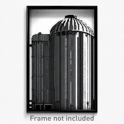Pixel Art Poster - Colorless Silo (8 Bit Psychedelic Trippy Video Game Print)