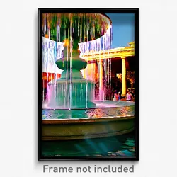 Pixel Art Poster - Musty Fountain (8 Bit Psychedelic Trippy Video Game Print)