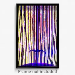 Pixel Art Poster - Wire Frame Glitchy Lamp (8 Bit Psychedelic Video Game Print)