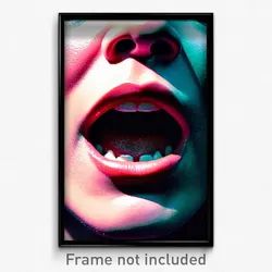 Pixel Art Poster - Captivating Mouth (8 Bit Psychedelic Trippy Video Game Print)