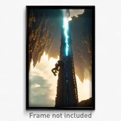 Pixel Art Poster - Thunderous Climb (8 Bit Psychedelic Trippy Video Game Print)