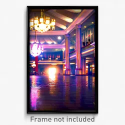 Pixel Art Poster - Distant Ballroom (8 Bit Psychedelic Trippy Video Game Print)