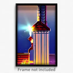 Pixel Art Poster - Animated Chimney (8 Bit Psychedelic Trippy Video Game Print)