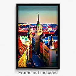 Pixel Art Poster - Distinct Budapest (8 Bit Psychedelic Trippy Video Game Print)