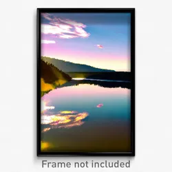 Pixel Art Poster - Reflecting Reservoir (8 Bit Psychedelic Video Game Print)