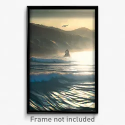 Pixel Art Poster - Outlandish Tsunami (8 Bit Psychedelic Video Game Print)