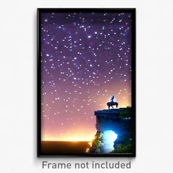 Pixel Art Poster - Starry Ledge (8 Bit Psychedelic Trippy Video Game Print)