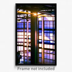 Pixel Art Poster - Sunny Stock Trading Floor (8 Bit Video Game Print)
