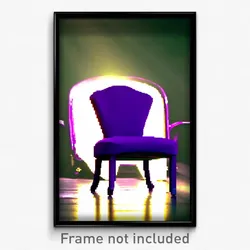 Pixel Art Poster - Violet Chair (8 Bit Psychedelic Trippy Video Game Print)