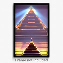 Pixel Art Poster - Quaint Pyramid (8 Bit Psychedelic Trippy Video Game Print)