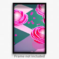 Pixel Art Poster - Rosy Rift (8 Bit Psychedelic Trippy Weird Video Game Print)