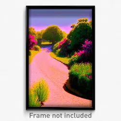 Pixel Art Poster - Curvy Country (8 Bit Psychedelic Trippy Video Game Print)