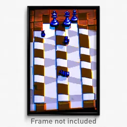Pixel Art Poster - Humble Chess Board (8 Bit Psychedelic Video Game Print)