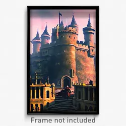 Pixel Art Poster - Bold Fortifications (8 Bit Psychedelic Video Game Print)