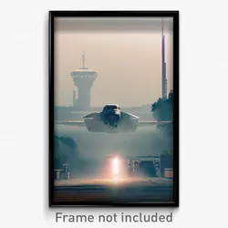 Pixel Art Poster - Smoggy Landing (8 Bit Psychedelic Trippy Video Game Print)