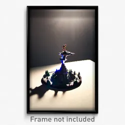 Pixel Art Poster - Miniature Isthmus (8 Bit Psychedelic Trippy Video Game Print)