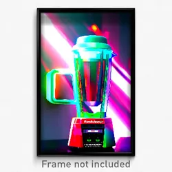 Pixel Art Poster - Flamboyant Blender (8 Bit Psychedelic Video Game Print)