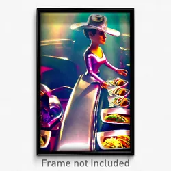 Pixel Art Poster - Silver Tacos (8 Bit Psychedelic Trippy Video Game Print)