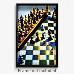 Pixel Art Poster - Large Chess Board (8 Bit Psychedelic Trippy Video Game Print)
