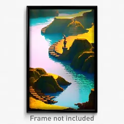 Pixel Art Poster - Agile Shore (8 Bit Psychedelic Trippy Weird Video Game Print)