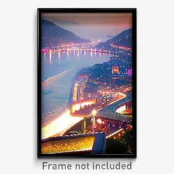 Pixel Art Poster - Bustling Strait (8 Bit Psychedelic Trippy Video Game Print)