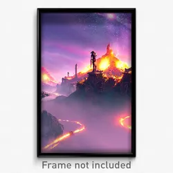 Pixel Art Poster - Fantastic Wasteland (8 Bit Psychedelic Video Game Print)